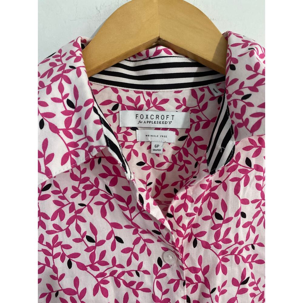 Foxcroft For Appleseeds Button Down Top Women’s 6… - image 2